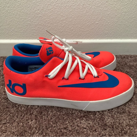 NIKE KD Kevin Durant Sneakers Size 8.5 Womens = 7Y Hyper Orange Blue - Picture 5 of 11